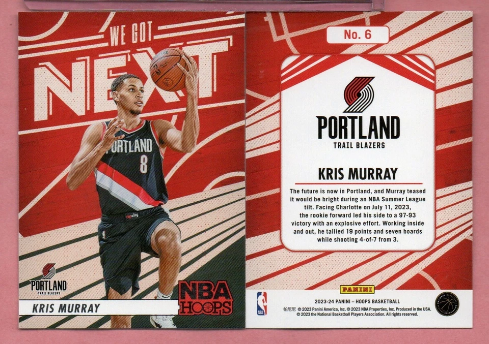 Kris Murray 2023-24 Panini NBA Hoops We Got Next Blazers #6 - Image 1 of 1