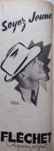 PUBLICITÉ PRESSE 1952 SOYEZ JEUNE AVEC LE CHAPEAU PARFAIT FLÉCHET - FACON MARREC - Picture 1 of 1