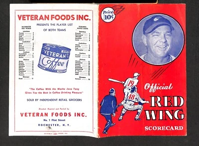 1948 ROCHESTER REDWING SCORECARD, UNSCORED, CEDRIC DURST, MGR PICTURED - Image 1 of 2
