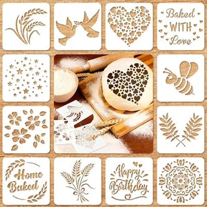 12 Pieces Stencil for Bread Artisan Bread Stencils Baking Stencil Set Cook Stenc - Picture 1 of 3