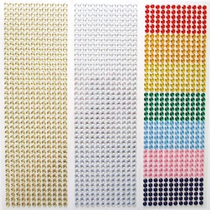 6mm GEMS Self Adhesive 504 Gems Rhinestone Diamante Sparkle 3 Colours - Picture 1 of 4