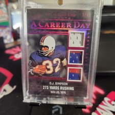 2018 LEAF IN THE GAME USED- OJ SIMPSON Triple JERSEY PATCH- RARE-ONLY /4