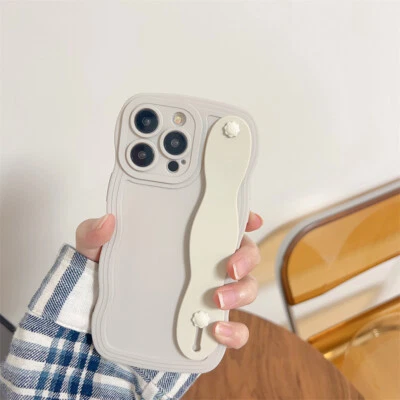 For iPhone 16E 15 14 13 12 11 XR 7 Shockproof Silicone Phone Case W/Wrist Strap - Image 1 of 4