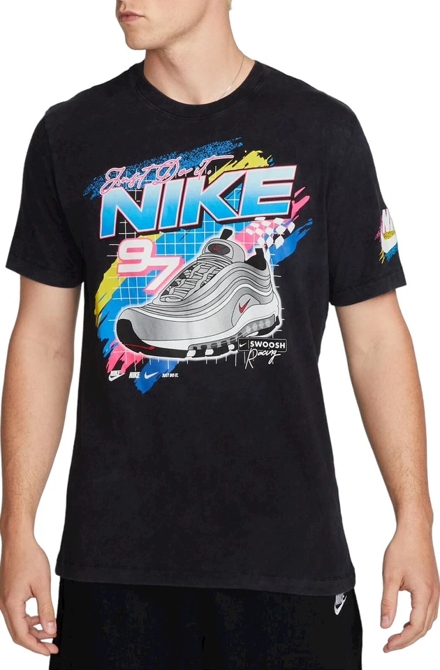 NIKE RACING "Air Ma Racing Tee" MEN'S BLACK PINK T-SHIRT 2XL DR8000-010