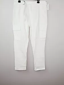 Jeans cargo PacSun L.A. donna bianco sporco vita alta vestibilità rilassata taglia 32 nuovi - Foto 1 di 7