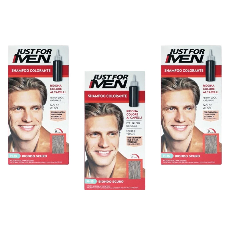 3pz JUST FOR MEN shampoo colorante colore biondo scuro NUOVO E ORIGINALE - Imagen 1 de 1