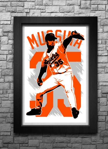 MIKE MUSSINA art print/poster BALTIMORE ORIOLES FREE S&H! JERSEY Cover