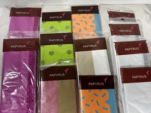 PAPYRUS TISSUE PAPER Glitter Multicolor Lot of 12 Packs For Any Occasion - Picture 1 of 7