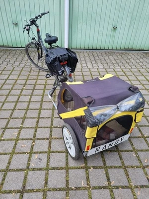 FISCHER  City E-Bike für Damen Schwarz 7 Gg , RH48 48V mit Hundeanhänger - Bild 1 von 4