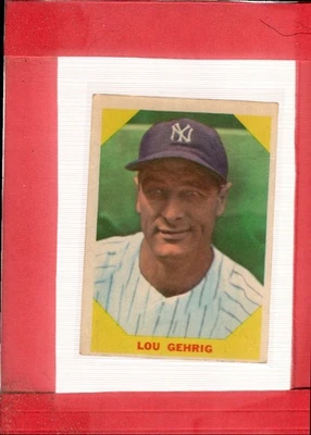 Fleer #28 1960 Lou Gehrig en muy buen estado+ muy bueno plus identificación de los Yankees:69385 Foto 1 de 2