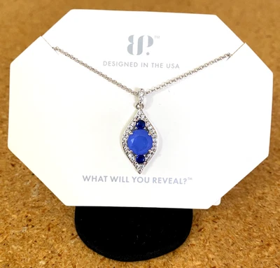 Collar BP Bomb Party aciano azul cuarzo placa de rodio RBP9088 NUEVO CON ETIQUETAS $120 Foto 1 de 4