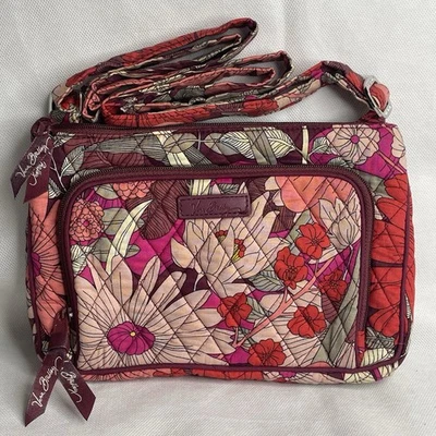 Vera Bradley Bohemian Blooms Floral Bandolera Bolso de Hombro Cartera Acolchado Rosa Foto 1 de 4