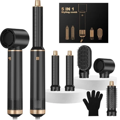 5 IN 1 Pro Air Wrap Blow Hair Styler Curler Straightener Hot Air Comb Brush - Image 1 of 4