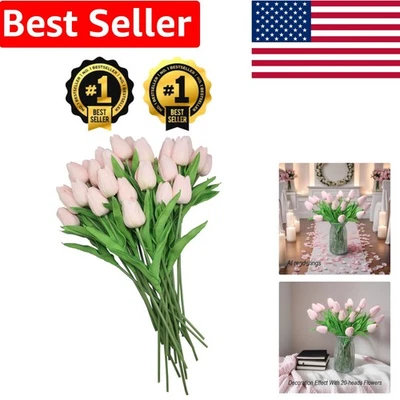 Charming Real Touch Light Pink Tulip Artificial Flowers for Weddings & Decor - Image 1 of 4