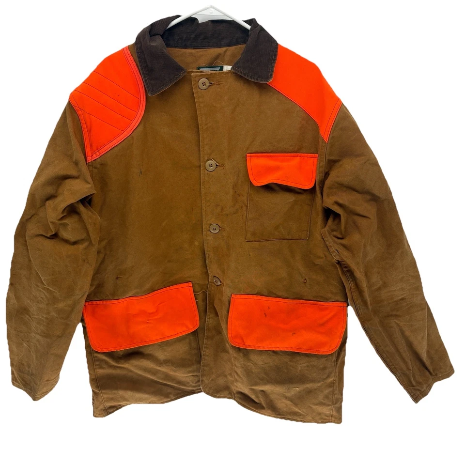 Chaqueta de Caza Saf-T-Bak De Colección Marrón Pato Lona Envejecido Tareas Años 70 EE. UU. XL Foto 1 de 4