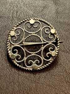 Vintage Antique Norwegian 925 Silver Pin Brooch - Picture 1 of 4