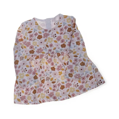Baby C&A, Kleid, Größe: 86, Weiß/Mehrfarbig, Baumwolle, Blumen, Mädchen #ii0 - Bild 1 von 4