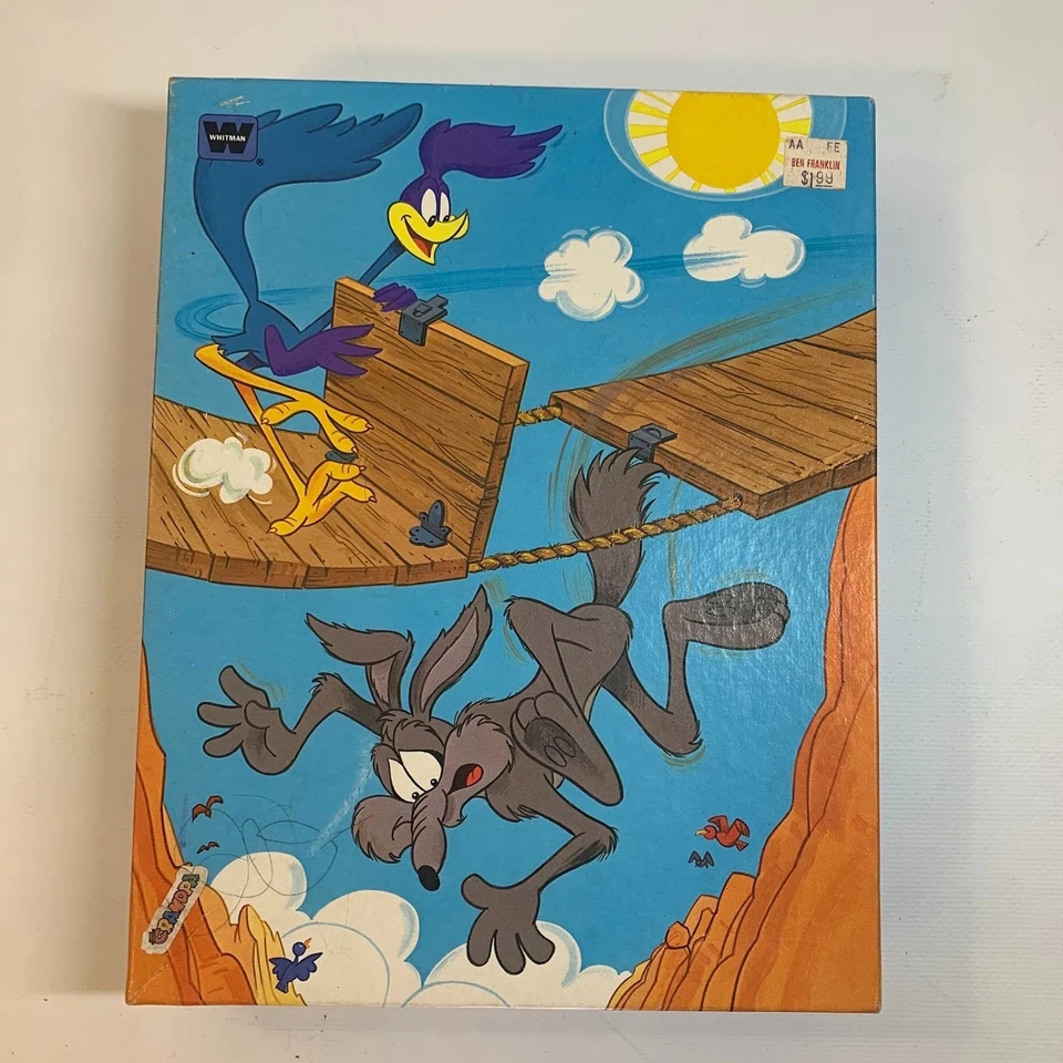 Rompecabezas Road Runner Coyote Looney Tunes 1982 de colección Milton Bradley 100 piezas 14"x18" Foto 1 de 4