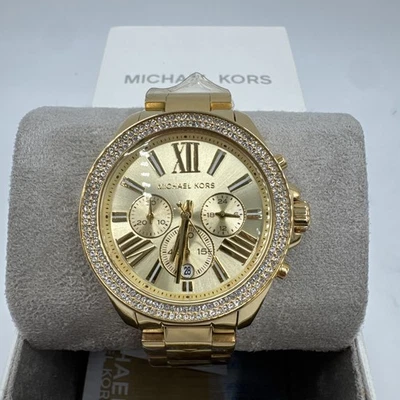 Michael Kors Wren Gold Chronograph Watch, Glitz Crystals, Stainless Steel MK7428 - Image 1 of 4
