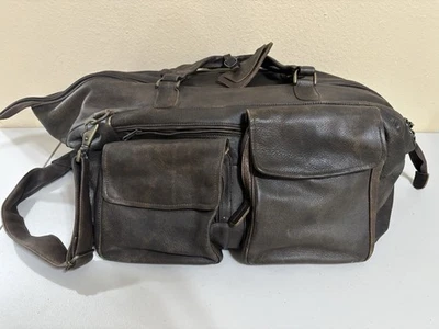 Bolso mensajero de viaje vintage LL Bean de cuero para hombre correa para el hombro marrón Foto 1 de 4
