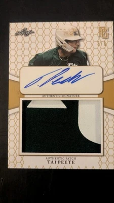 2022 Leaf Perfect Game Patch Auto PA-TP1 Tai Peete #/6 Mariners 🔥 Prospect ⚾ - Image 1 of 2