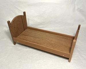 Vintage "HOMEMADE DOLL BED" 1980'S (Barbie size doll) Wood - Picture 1 of 6