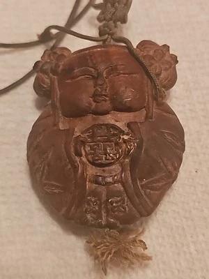 Ojime niño niña boj tallado chino principios del siglo XX  Foto 1 de 4