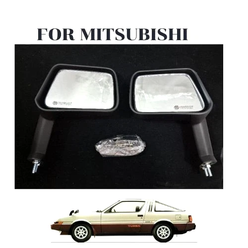 FOR Mitsubishi Starion Turbo GSR III 1982-1990 80s Fender Mirror Black Pair RHLH - Image 1 of 4