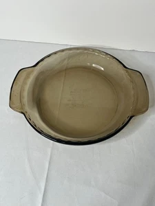 Anchor Hocking Ovenware Deep Pie Plate 9" Diameter Glass Bakeware Vintage Brown - Picture 1 of 5