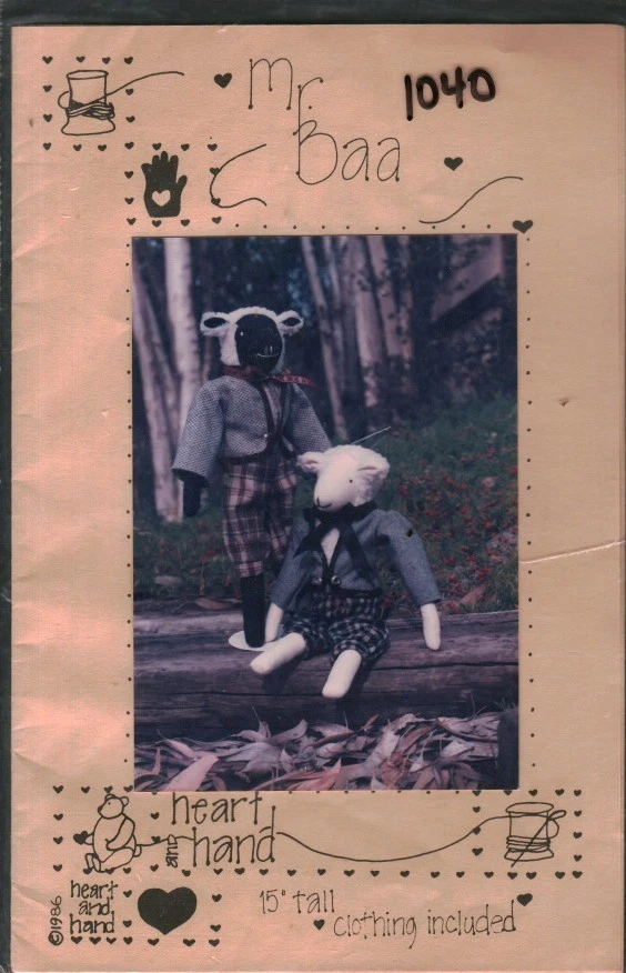 1040 Vintage SEWING Pattern Craft Home Decor Heart and Hand 15" Mr. Baa Sheep - Image 1 of 1