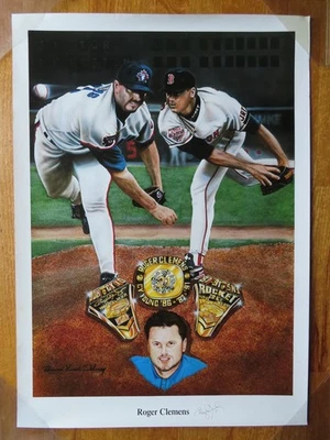 Póster vintage de Roger Clemens "The Rocket" Boston Red Sox Toronto Blue Jays CY Foto 1 de 3