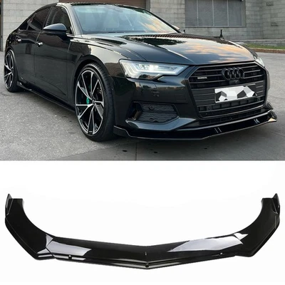 Parachoques delantero divisor alerón labial negro brillante para Audi A3 A4 A5 A6 Foto 1 de 4