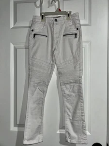 Denim & Rivets white jeans textured legs & zipper accents size youth 10 - Picture 1 of 8