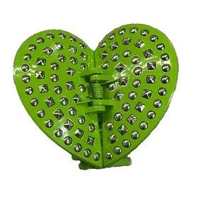 NUOVO Fermaglio per Capelli Accessori Clip Artiglio Cuore Verde - Foto 1 di 5