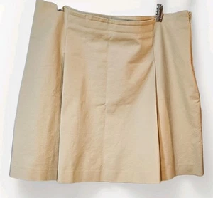 Lauren Ralph Lauren Skirt Women's 37"w  Side Zip  Pleated Beige Cotton Stretch  - Picture 1 of 9