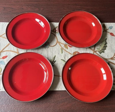 Набор из 4 керамических сараев эмалированные тарелки новый - Изображение 1 из 2