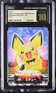 POP 1 Pristine 10 CGC PICHU ZUKAN Carddass Prism Holo 2005 Pokemon Japan PSA BGS - Picture 1 of 2
