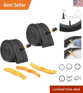 High-Quality Butyl Rubber Bike Tubes 26”x1.75-2.125 with 3 Tire Levers Included - Picture 1 of 8