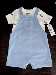 Carter’s Baby Boy Easter Overall Set 2 Piece 12 Months NWT Super Soft - Picture 1 of 6