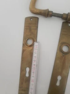 türdrücker Garnitur, alt, historisch, Messing massiv - Bild 1 von 4