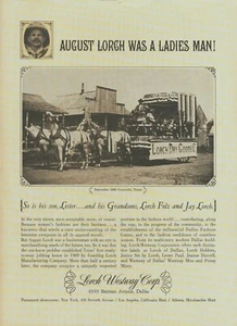 August Lorch Westway Dallas TX Texas Fashion Clothing Designer Advertisement 65' - Picture 1 of 1