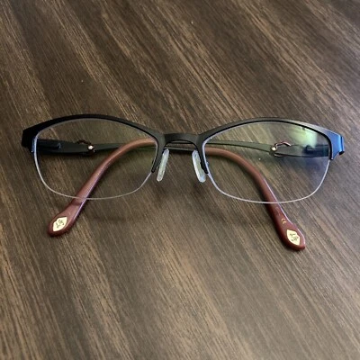 Lulu Guinness Anteojos 50-17-135 Negro Rojo Medio Sin Borde BISAGRAS FLEXIBLES Labios Foto 1 de 4