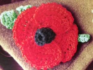 Knitted Poppy Pattern ,Remembrance Day Knitting Pattern - Picture 1 of 1