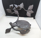 Metal Birds Perched on Branchs Candle Holder Home Decor Wrought Iron Accent Art