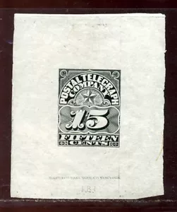 USA DIE PROOF POSTAL TELEGRAPHY STAMP 1885 - Picture 1 of 1