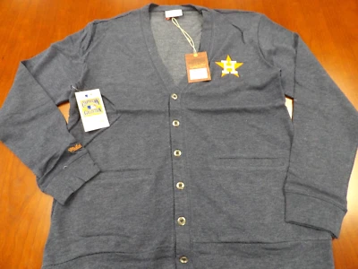 NWT MITCHELL & NESS MLB HOUSTON ASTROS NAVY BLUE CARDIGAN SWEATER SIZE XL - Image 1 of 4