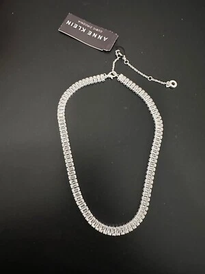 Anne Klein серебристого тона кубический цирконий багет теннис ожерелье $45 - Изображение 1 из 4