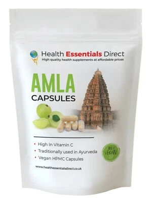 HEALTH ESSENTIALS DIRECT Amla Capsules - High Strength 2100mg (Indian GooseBerry, Natural Vitamin C)