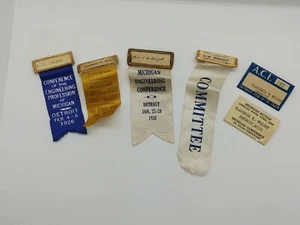 Prendedores de cintas para conferencias de convenciones 1926-1940 Michigan Engineering & Water Works  - Imagen 1 de 9