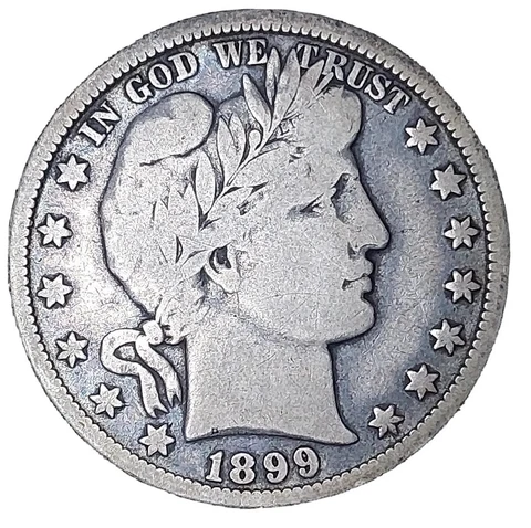 1899-O Silver Barber Half Dollar 50 Cents-Scarce Date Coin-F+ FINE+ Cover